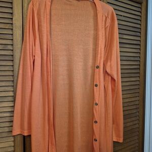 Orange Long Sleeve Cardigan